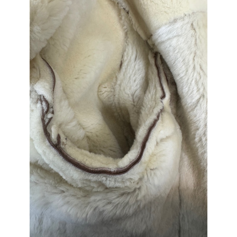 Vintage Tan Shearling Sheepskin Leather Suede Coat Women XL/2XL Men L - Picture 12 of 16
